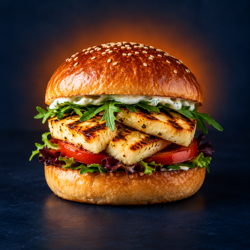 Halloumi burger food pre-order